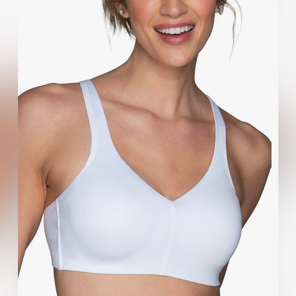 NWT Women’s 2X Vanity Fair White Wireless Bra adjustable straps comfort XXL